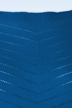 Fashion Pretty Vacant Suzie Solid U-Boot Ausschnitt Top In Konigsblau