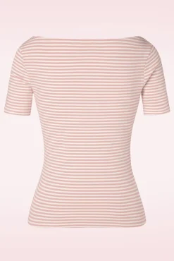 Fashion Banned Retro Sweet Candy Jersey-Oberteil In Blush