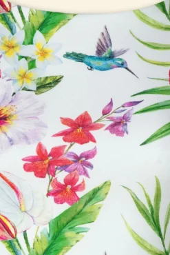 Hot Vintage Chic for Topvintage Tanya Tropical Bleistiftkleid In Weis