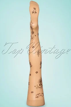 Hot Pamela Mann Tattoo Sailor Girl Strumpfhose In Neutral