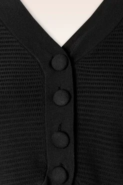 Discount Vixen Textured Strick Crop Strickjacke In Schwarz