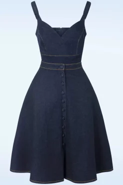 Best Sale Rock-a-Booty The Cindy Playsuit Mit Uberrock In Classic Denim