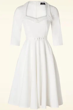 New Vintage Diva The Jayne Swing Kleid In Off White