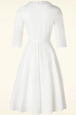 New Vintage Diva The Jayne Swing Kleid In Off White