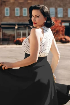 Store Vintage Diva The Maria Grazia Swing Kleid In Schwarz Und Weis