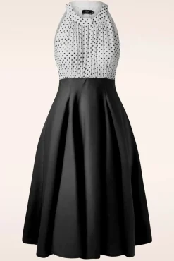 Store Vintage Diva The Maria Grazia Swing Kleid In Schwarz Und Weis