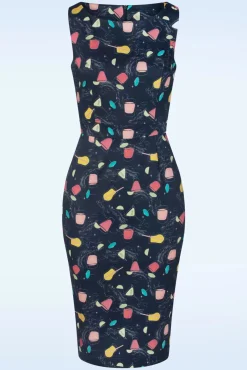 Cheap Topvintage Boutique Collection Topvintage Exklusiv ~ Adriana Cocktails Armelloses Etuikleid In Dunkelblau