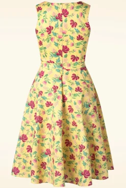 Flash Sale Topvintage Boutique Collection Topvintage Exklusiv ~ Eliane Floral Swing Kleid In Hellgelb