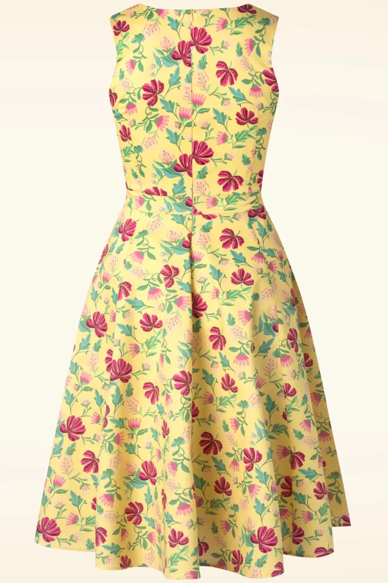 Flash Sale Topvintage Boutique Collection Topvintage Exklusiv ~ Eliane Floral Swing Kleid In Hellgelb