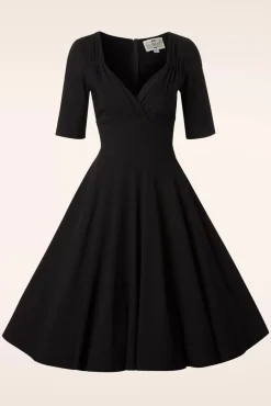 Cheap Collectif Clothing Trixie Doll Swingkleid In Schwarz