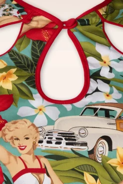 Store Banned Retro Tropic Dreamer Kleid In Blau