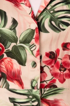 Discount Vixen Tropical Flamingo Playsuit Mit Knopfen In Hellrosa