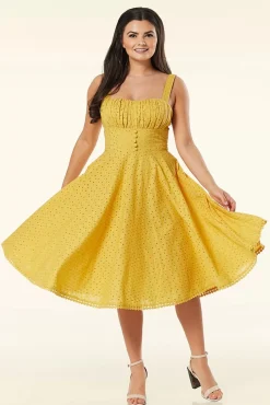 Clearance Timeless Valerie Swing Kleid In Senf