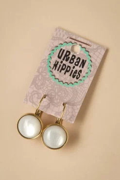 Sale Urban Hippies Vergoldete Dot Ohrringe In Elfenbein