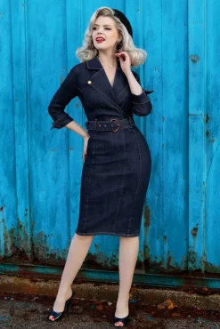 Fashion Rock-a-Booty Vivacious Etuikleid In Blau