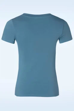 Cheap Queen Kerosin Wind-T-Shirt In Himmelblau